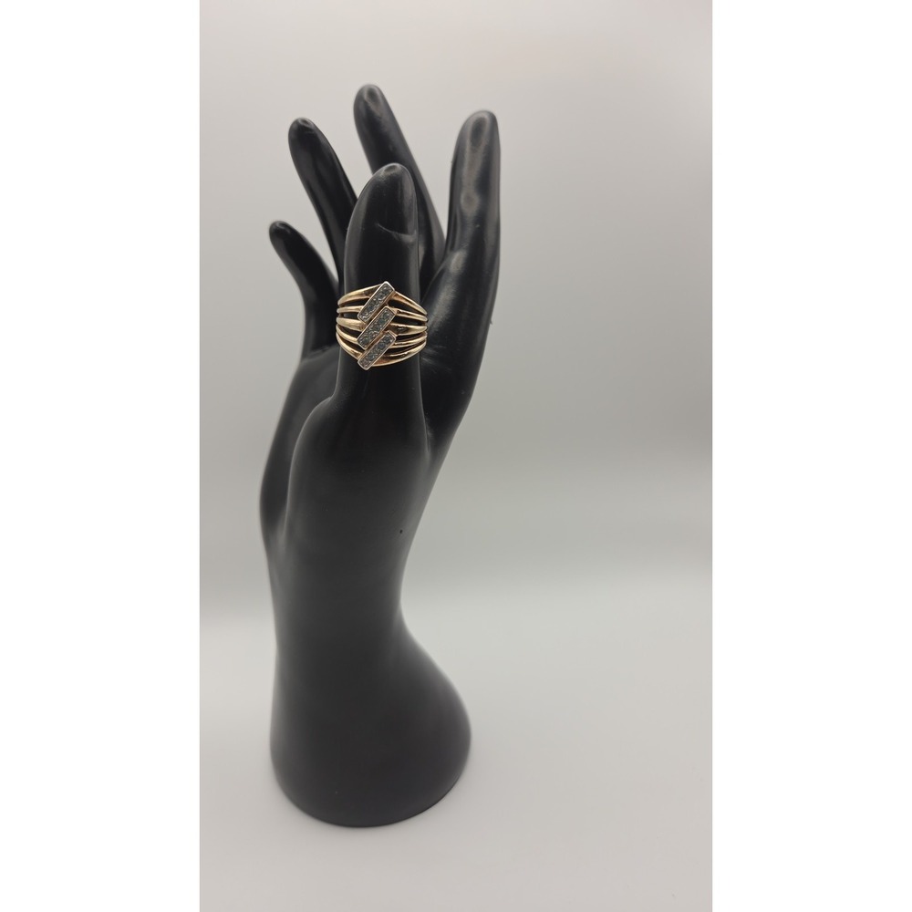 Vtg Aurora Jewelry Co 18KT HGE Cz Stone Cocktail Ring Size 7
